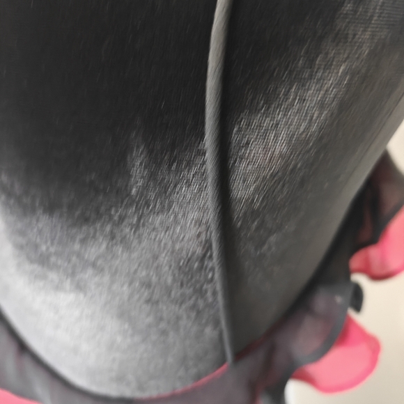 vintage Betsy & Adam By Jaslene black red hi-low ruffle cocktail dress 6 - Picture 9 of 10